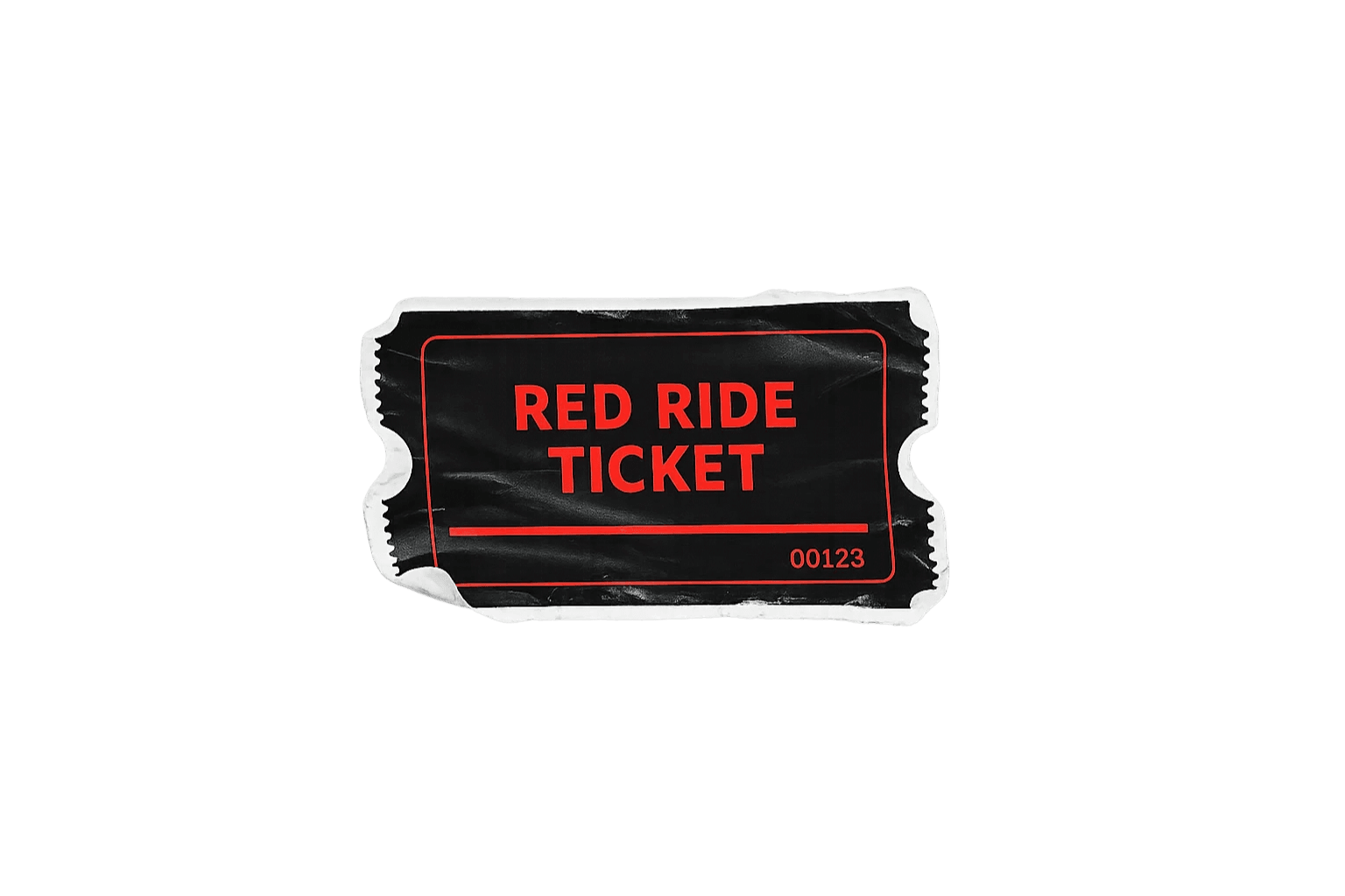 Red Ride Ticket black institutional artifact