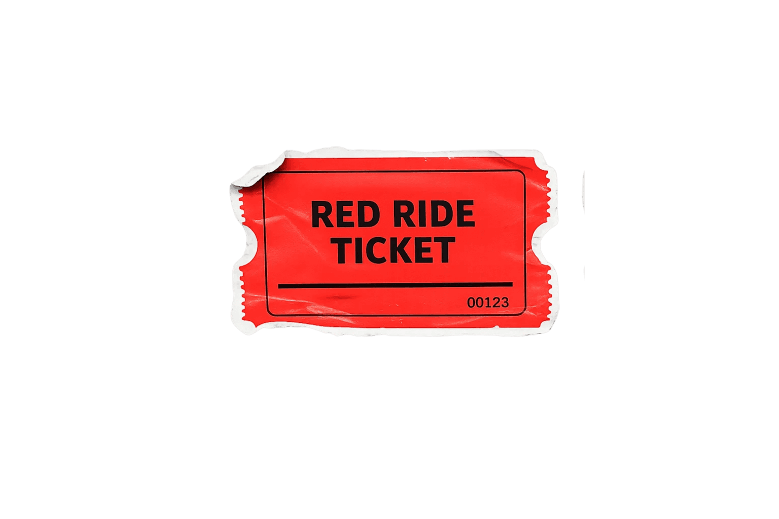 Red Ride Ticket red admission artifact